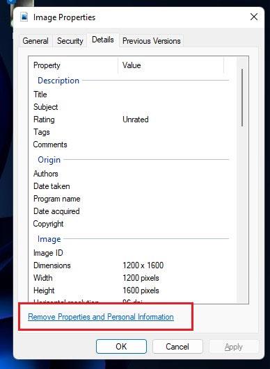 Ta bort platsdata från bilder, förhindra integritetskränkningar på Windows 11
