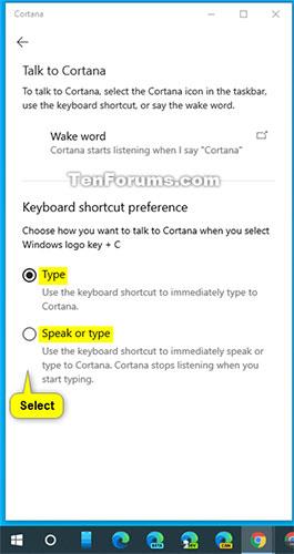 A Windows 10 rendszerben a Win+C billentyűkombináció megnyomásakor állítsa be a beszédet vagy a gépelést Cortana-ra