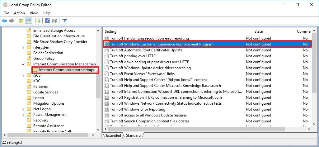 Neleiskite „Microsoft“ rinkti sistemos informacijos sistemoje „Windows 10“.