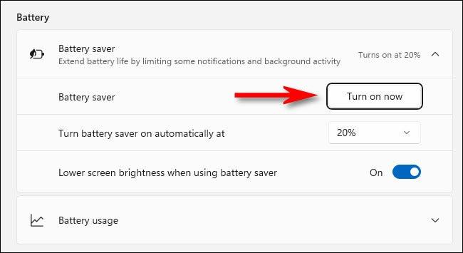 Kaip įjungti „Battery Saver“ akumuliatoriaus taupymo režimą „Windows 11“.