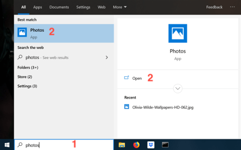 Slik åpner du Bilder-appen på Windows 10