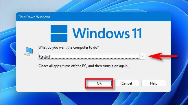 Sažetak načina za ponovno pokretanje računala sa sustavom Windows 11