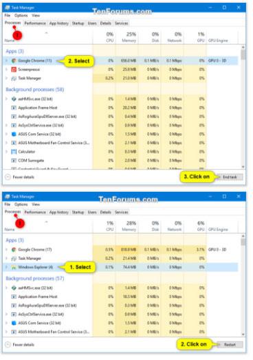 Sådan afsluttes en proces i Windows 10