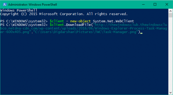 Izmantojiet PowerShell, lai lejupielādētu jebkuru failu operētājsistēmā Windows 10