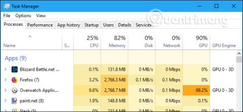 Sådan overvåger du GPU-ydeevne i Windows 10 Task Manager