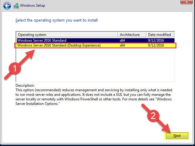 Instruktioner för installation av Windows Server 2016 på Windows 10