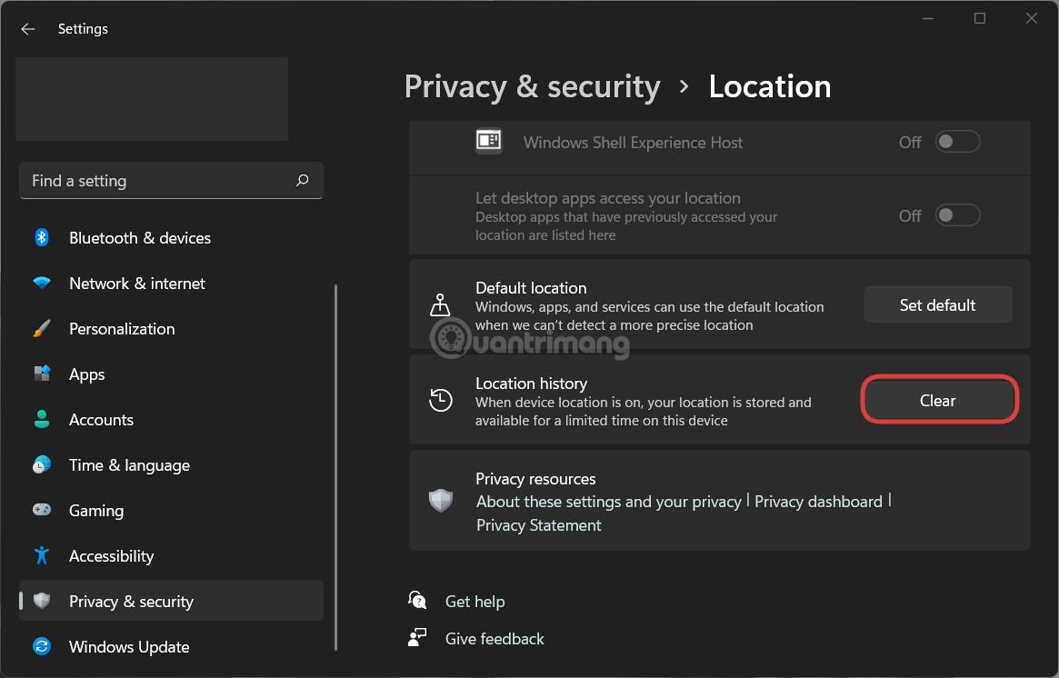 Як видалити історію місцезнаходжень у Windows 11