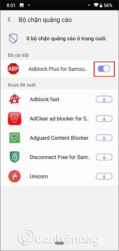 Sådan blokerer du annoncer på Samsung internetbrowser