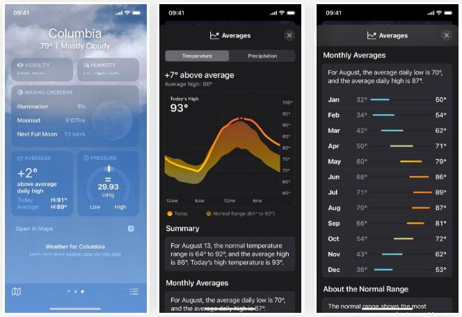 Nove značajke u aplikaciji Weather weather na iOS-u 17
