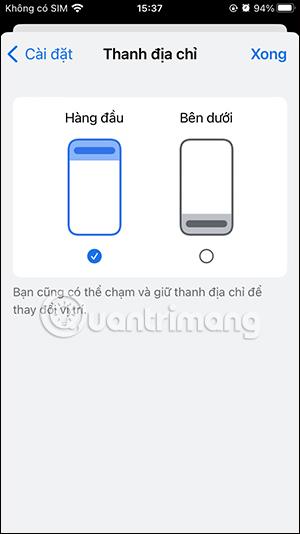 Hvernig á að færa Chrome iPhone vistfangastikuna niður