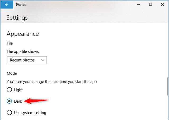 Så här aktiverar du mörkt läge i appen Foton på Windows 10