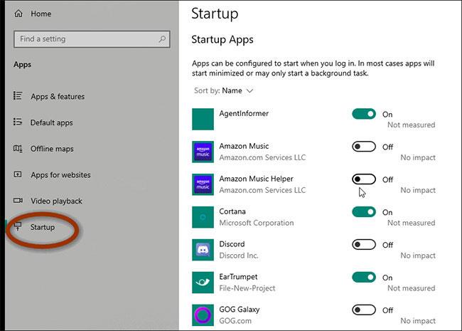 Slå av programmer som starter med systemet på Windows 10