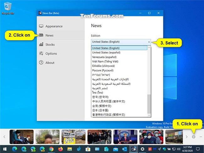 Jak změnit zemi přijímání zpráv a umístění panelu zpráv ve Windows 10