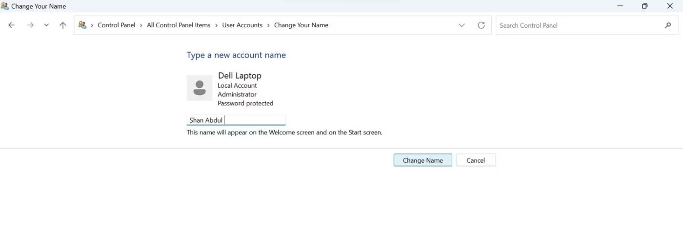 Hvordan endre brukernavn i Windows 11