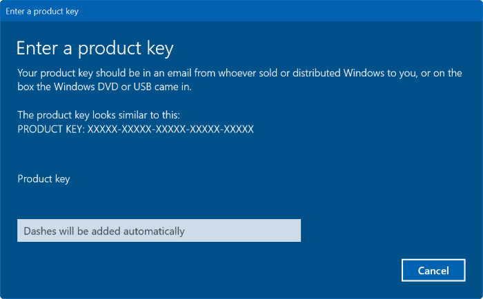 5 enkleste måter å skrive inn Windows 10-nøkkel