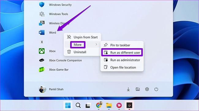 3 būdai, kaip paleisti programas kaip kitam vartotojui sistemoje „Windows 11“.