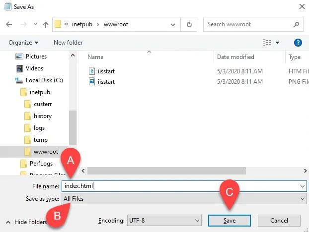 Installera och konfigurera en webbplats i IIS på Windows 10