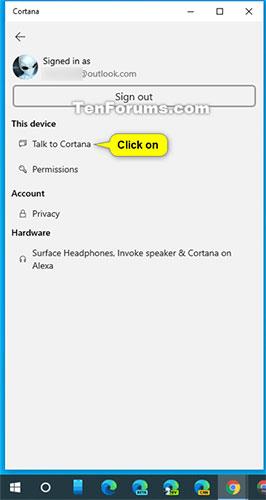 Ändra tala eller skriva till Cortana när du trycker på Win+C i Windows 10