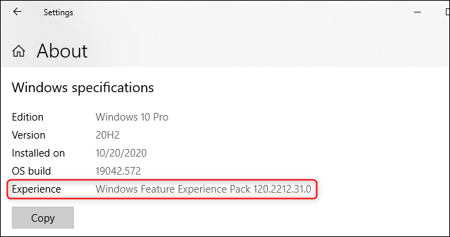 Vad är Windows Feature Experience Pack” på Windows 10?