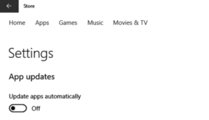 Pokyny pro vypnutí funkce automatické aktualizace aplikací v systému Windows 10