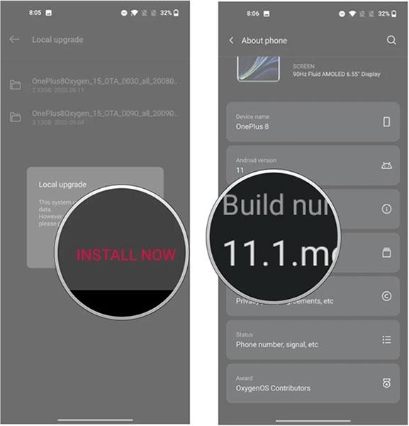 Kā instalēt OxygenOS 11 OnePlus tālruņos