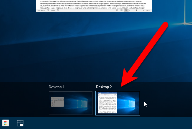 Kaip atidaryti failą arba programą „Windows 10“ virtualiajame darbalaukyje?