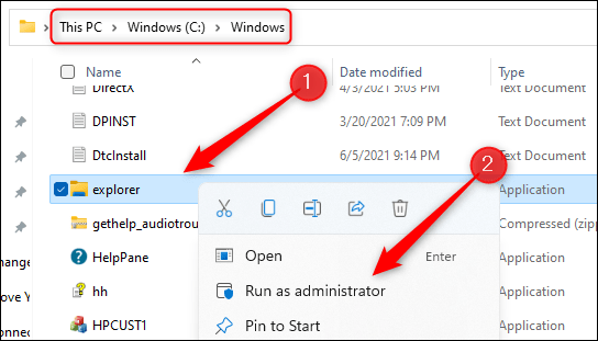 Hur man kör File Explorer med administrativa rättigheter (admin) i Windows 11