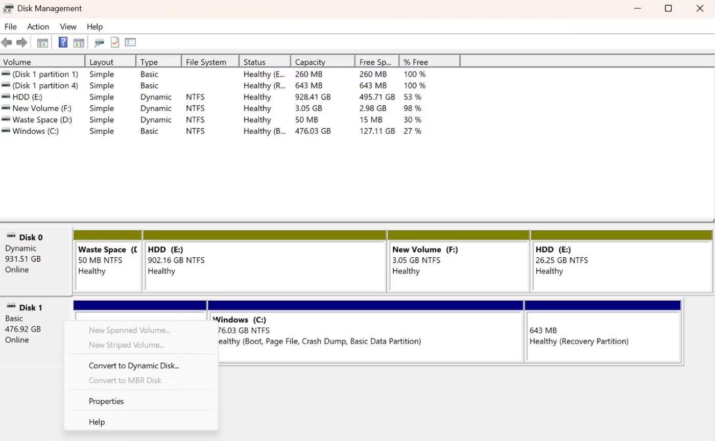 4 načini za hitro preverjanje vrste particije v sistemu Windows 11