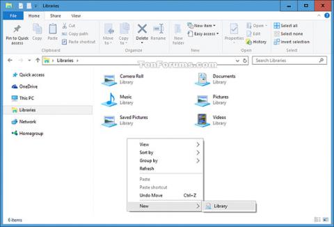 Sådan opretter du et nyt bibliotek i Windows 10