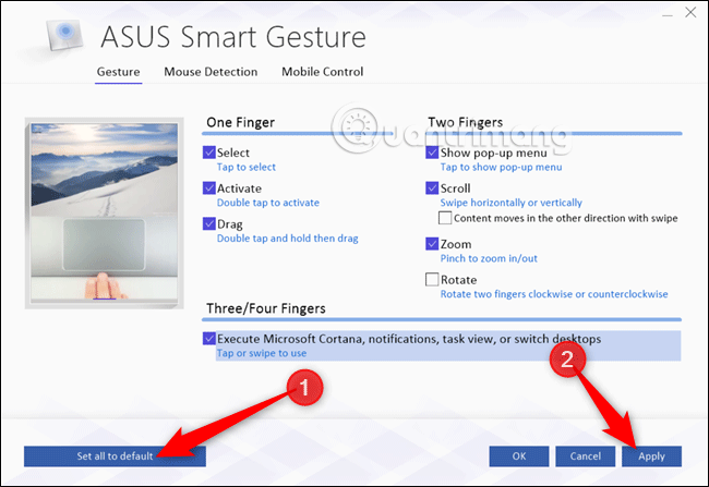 Hvordan tilbakestille Touchpad-innstillinger på Windows 10?