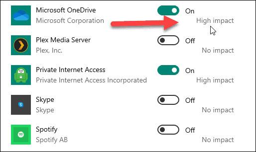 Slå av programmer som starter med systemet på Windows 10