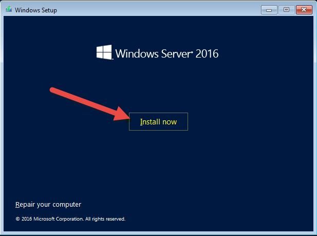 Leiðbeiningar til að setja upp Windows Server 2016 á Windows 10