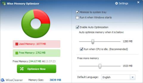 Top 5 programske opreme za optimizacijo RAM-a, izboljšanje zmogljivosti računalnika