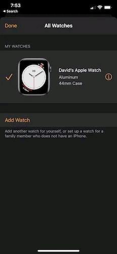 Az Apple Watch átvitele új iPhone készülékre