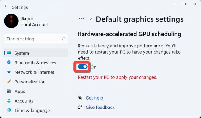 A hardveresen gyorsított GPU ütemezés engedélyezése a Windows 11 rendszerben