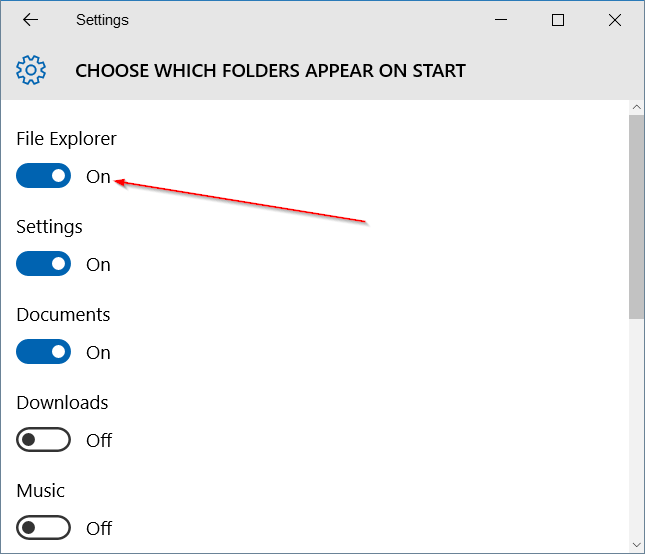 Återställ förlorad File Explorer-ikon på Windows 10 Start-menyn