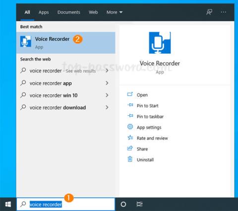 Sådan får du adgang til og bruger Voice Recorder-applikationen i Windows 10