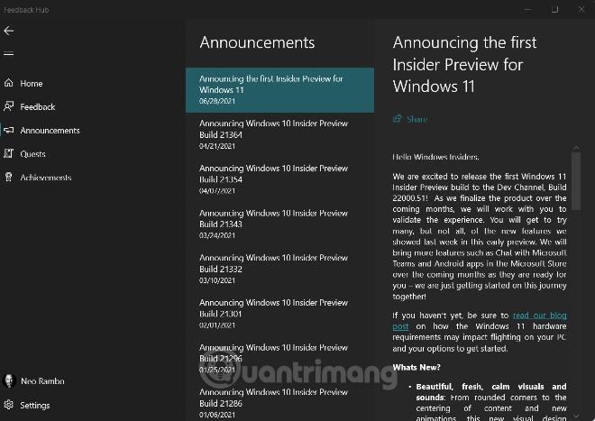 Hvordan rapportere Windows 11-feil, foreslå Windows 11-funksjoner for Insider Preview-brukere