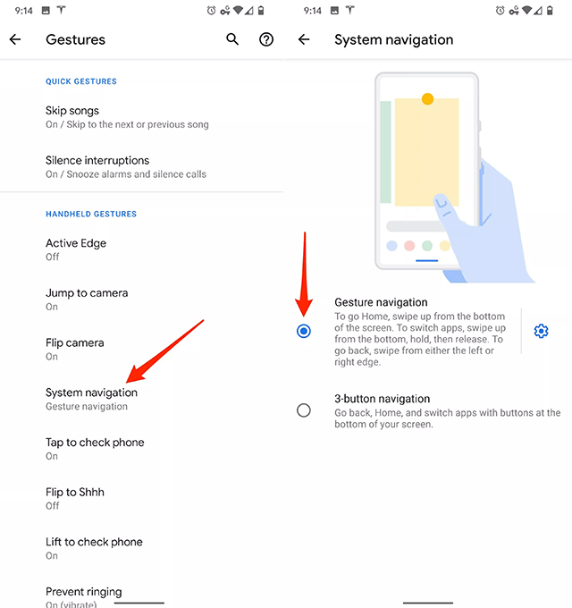 Bevegelsesnavigering på Android 10: Hva du trenger å vite