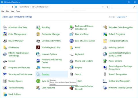 Szolgáltatások hozzáadása a Vezérlőpulthoz Windows 10, 8 és 7 rendszerben