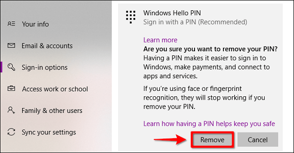 Як видалити PIN-код та інші параметри входу в Windows 10