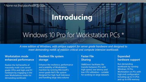 Windows 10 Pro Workstation verzija za snažna računala