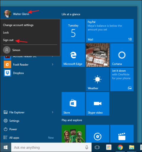 Shrnutí některých způsobů odhlášení v systému Windows 8 a Windows 10