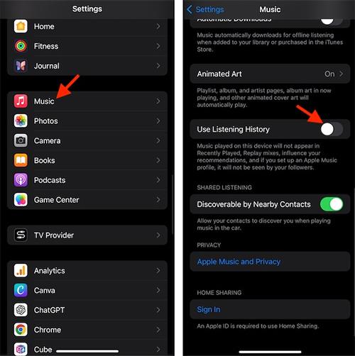 Як вимкнути історію прослуховування Apple Music на iPhone