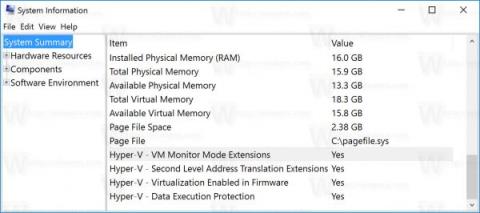 Hvordan kontrollerer man, om din computer kører Windows 10 Hyper-V?