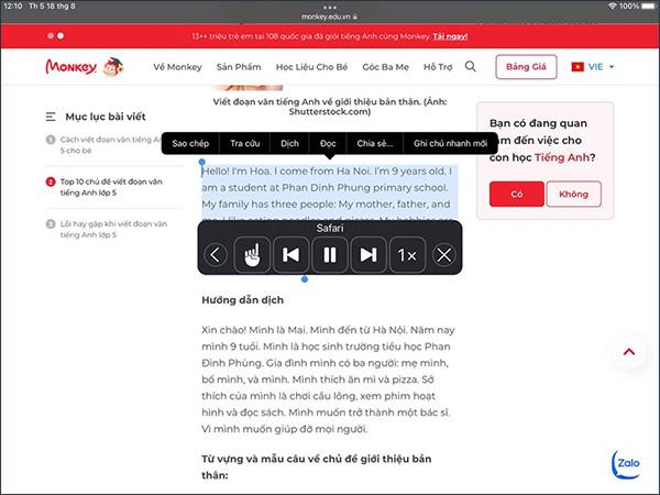 Hvernig á að kveikja sjálfkrafa á textalestri á iPad