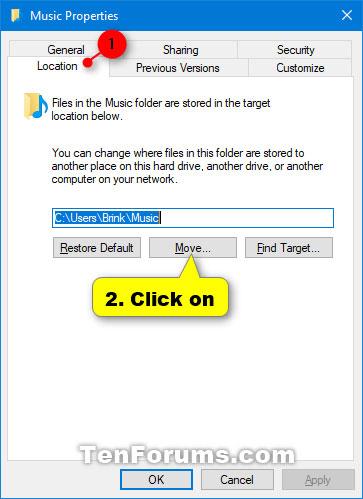 Hvordan flytte musikkmappens plassering i Windows 10