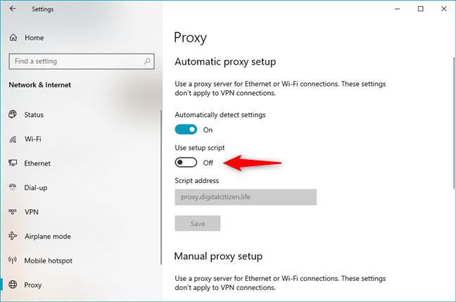 Kako konfigurirati nastavitve proxy strežnika v sistemu Windows 10