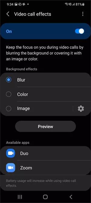 Як використовувати ефекти відеодзвінка на Samsung