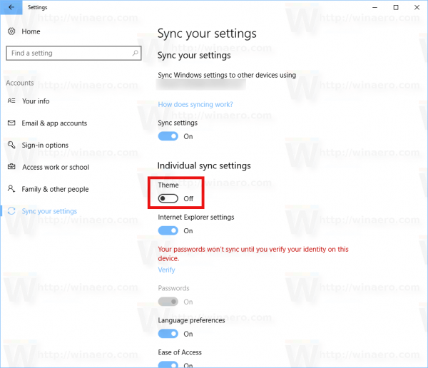 Zabráňte systému Windows 10 v synchronizácii tém medzi zariadeniami